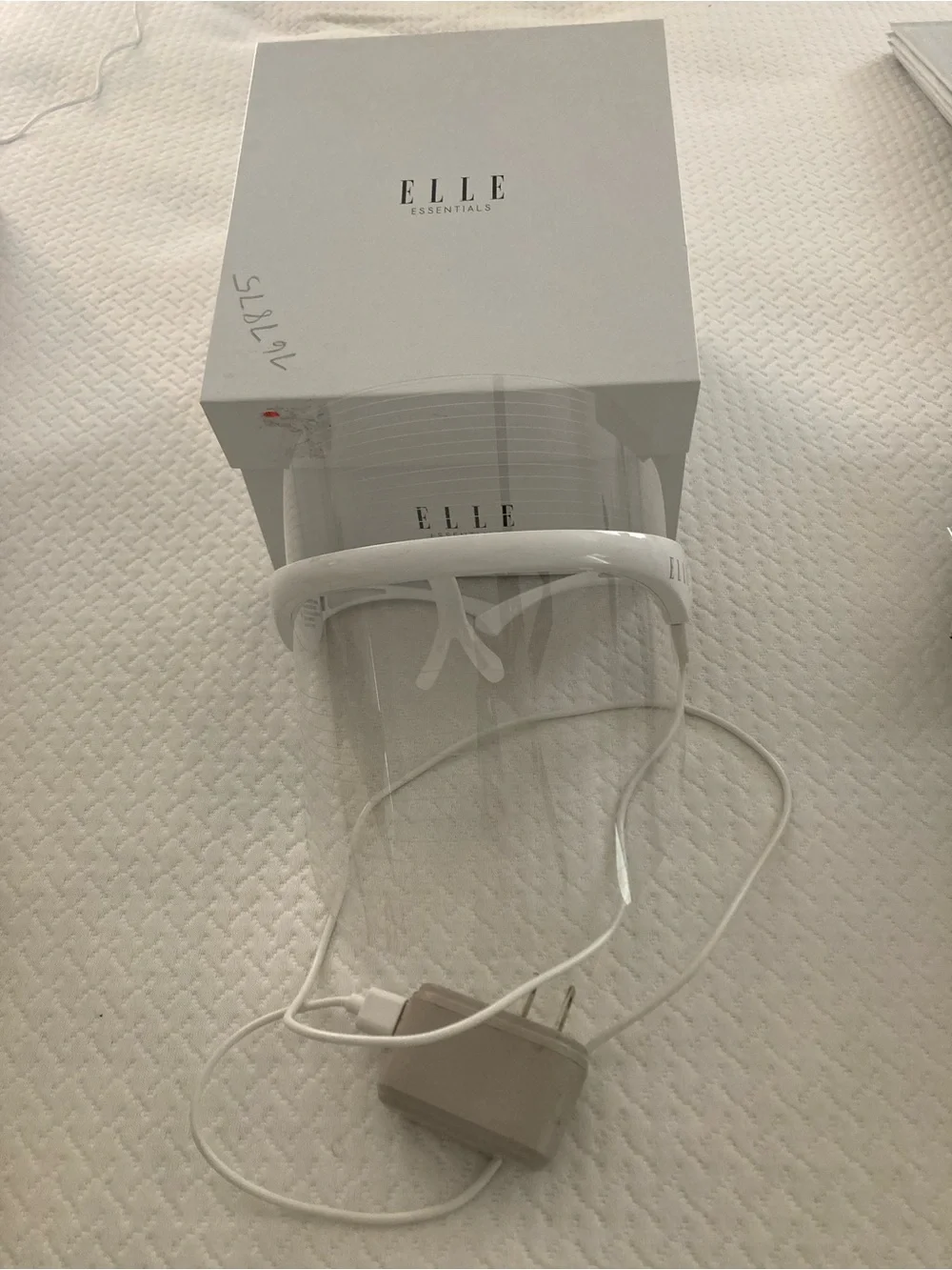 Essentials White Clear Face Shield with USB Charger
